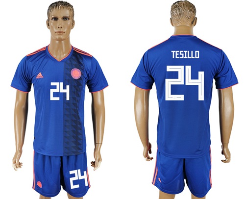 Colombia #24 Tesillo Away Soccer Country Jersey